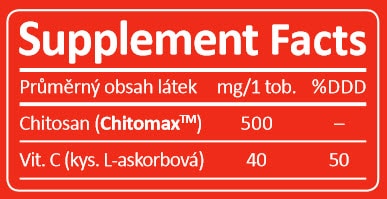 údaje o Chitomaxu s chitosanem a vitamínem C