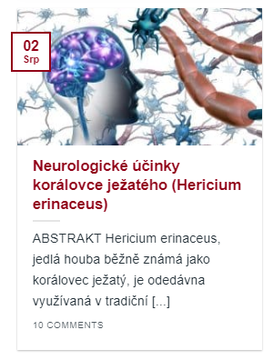 článek neurologické účinky korálovce ježatého
