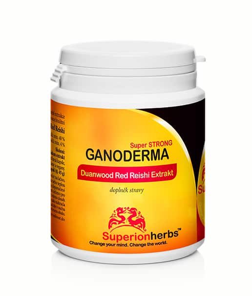 doplněk stravy Ganoderma, Duanwood Red Reishi, Superionherbs, 40 % polysacharidů