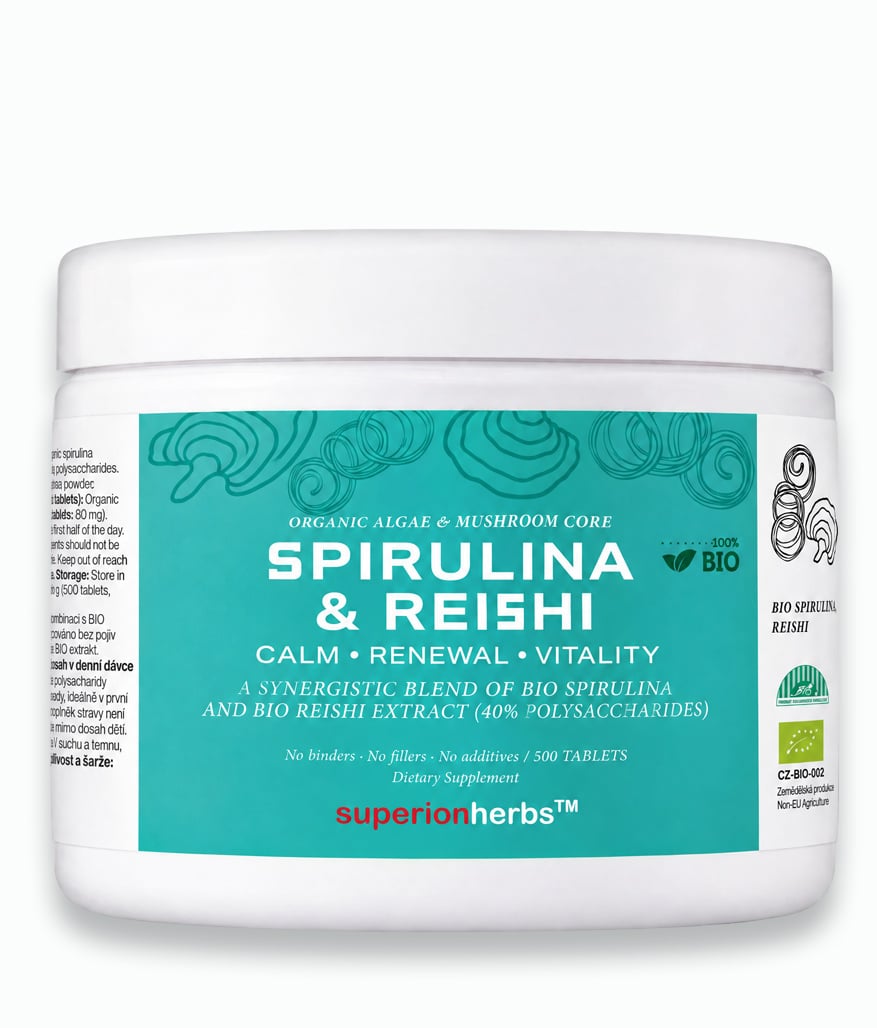 Spirulina & Reishi BIO – tablety Superionherbs